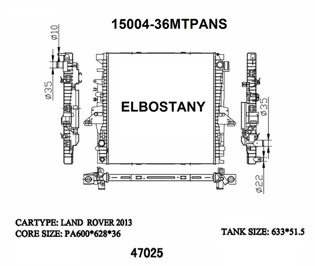 RADIATOR:ROVER:15004 - 36MT PANS
