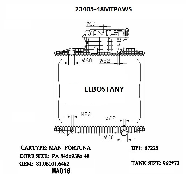 RADIATOR:MAN:23405-48MTPAWS