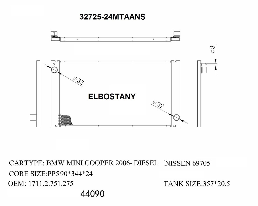 RADIATOR:BMW:32725-26MTAANS