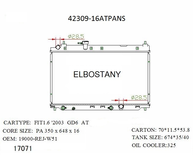 RADIATOR:HONDA:42309-16ATPANS
