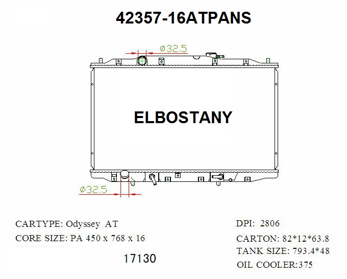 RADIATOR:HONDA:42357-16ATPANS
