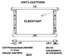 RADIATOR:CHEVEROLET:43673 - 22ATPANS