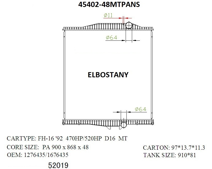 RADIATOR:Volvo:45402 -48MT PA NS