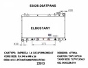 RADIATOR:SUBARU:53826 - 26ATPANS