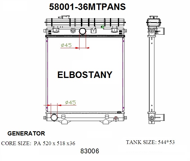 RADIATOR:GENERATOR:58001-36MTPANS