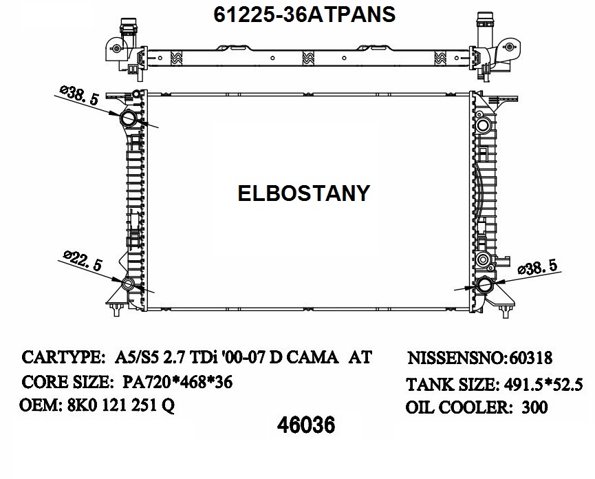 RADIATOR:VOLKS:61225-36ATPANS