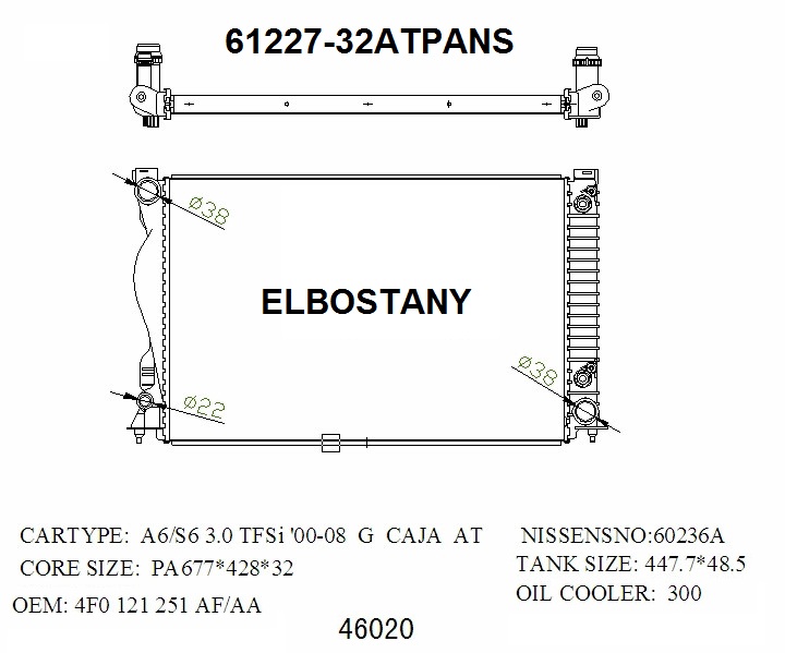 RADIATOR:VOLKS:61227-32ATPANS