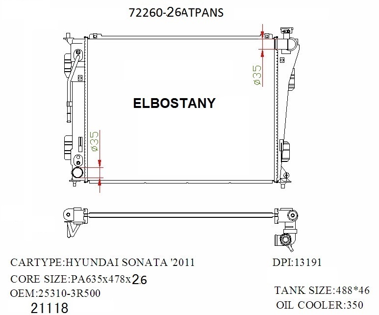 RADIATOR:HYUNDAI:72260-26ATPANS