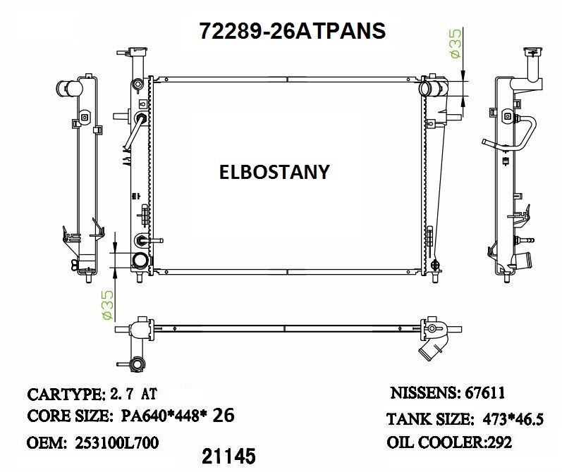 RADIATOR:HYUNDAI:72289 -26ATPANS