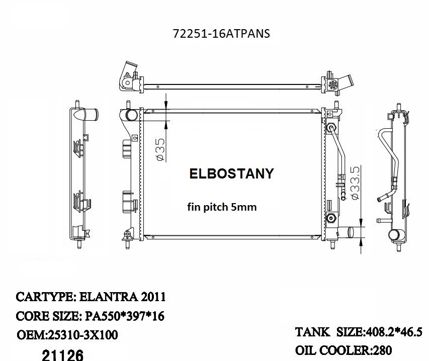 RADIATOR:HYUNDAI:72251-16ATPANSF5