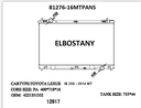 RADIATOR:TOYOTA:81276-16MTPANS