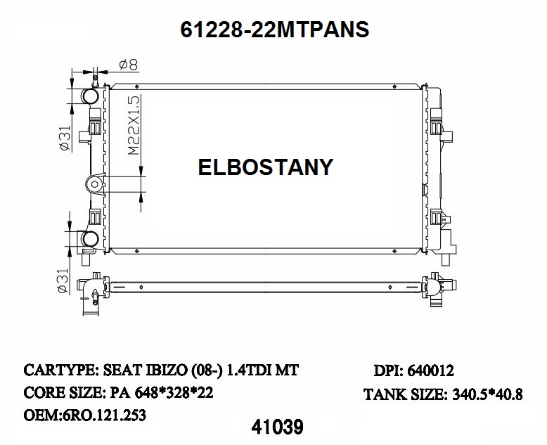 RADIATOR:VOLKS:61228-22MTPANS