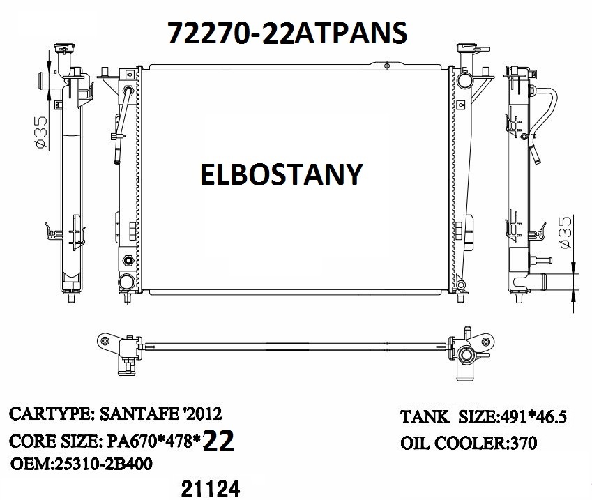 RADIATOR:HYUNDAI:72270-22ATPANS