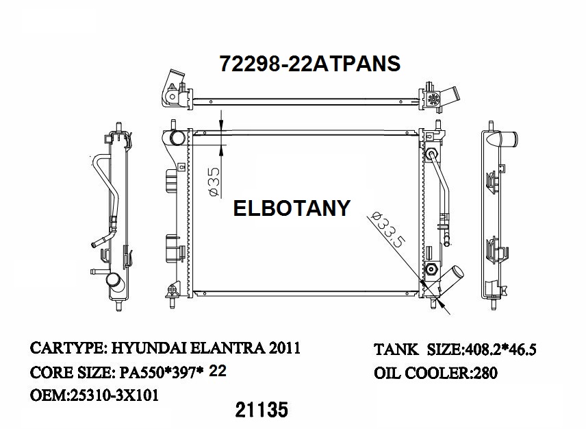 RADIATOR:HYUNDAI:72298-22ATPANS