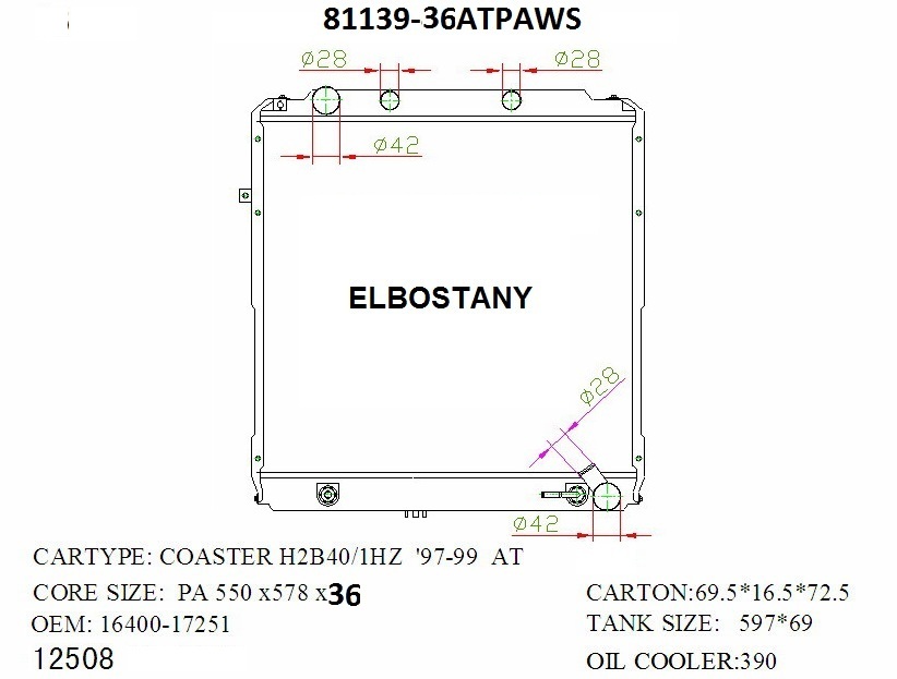 RADIATOR:TOYOTA:81139 36ATPAWS