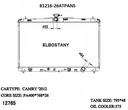 RADIATOR:TOYOTA:81216 26ATPANS