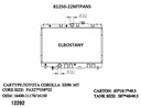 RADIATOR:TOYOTA:81250 -22MT PA NS