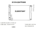 RADIATOR:TOYOTA:81316 - 22ATPANS