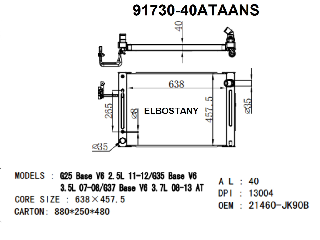 RADIATOR:NISSAN:91730-40MTAANS