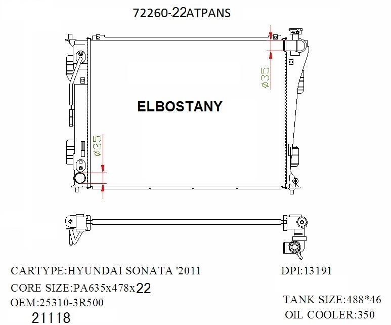 RADIATOR:HYUNDAI:72260-22ATPANS
